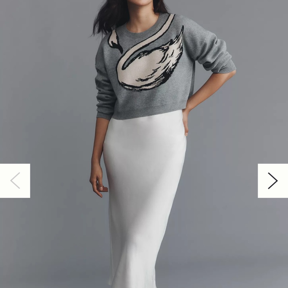 Anthropologie Gray and White Pencil Skirt